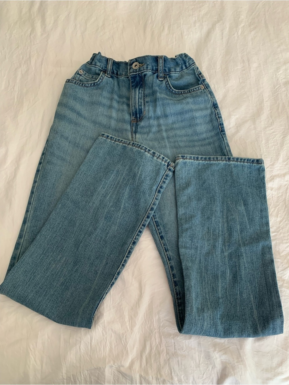 The Childrens Place Boys 14 Slim Medium Wash Straight Bootcut Jeans Adj Waist NW